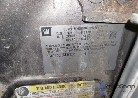 2012 Buick Lacrosse Premium 2 Group z USA, uszkodzony, nr VIN 1G4GG5E30CF184721